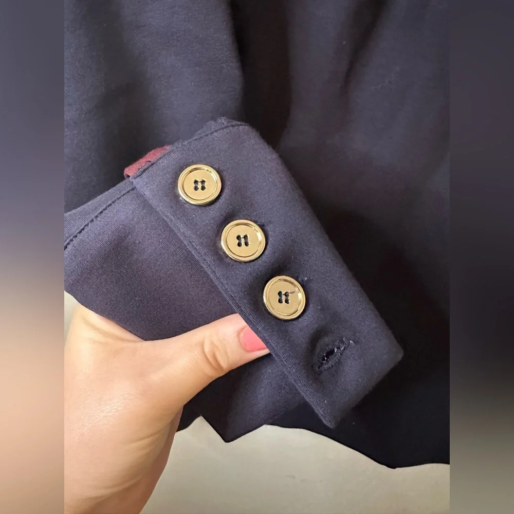 Damsel In A Dress | 1/4 Zip Navy Pull Over - Picture 6 of 9